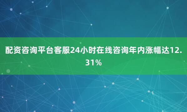 配资咨询平台客服24小时在线咨询年内涨幅达12.31%